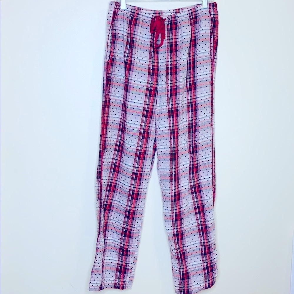 Victoria’s Secret | Plaid Polka Dot Cotton Pajama Pants | Drawstring Loungewear